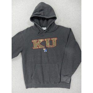 Kansas‎ Jayhawks Camouflage Logo Hoodie Sweatshirt (Men's Large) Gray